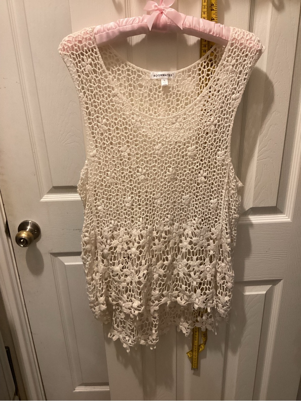 Roommates Cream Crochet Tank Top